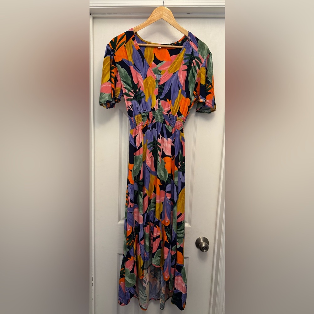 Printed Floral Maxi Dress in Multi-Color - Picture 3 of 10